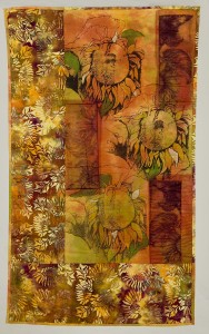 Printed Sunflower with Batik Fabrics