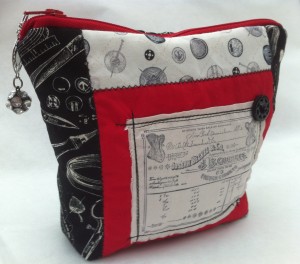 Black,white and red corset inspired bag