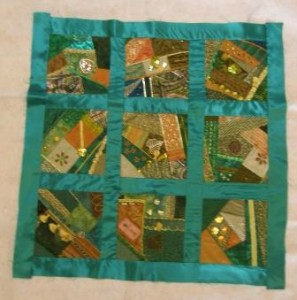 Crazy patchwork wallhanging