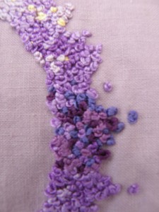 Purple French Knots Detail