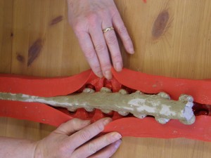 Removing clay mould Removing clay mould