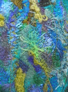 Blue/Green Embellished Sketchbook Detail Blue/Green Embellished Sketchbook Detail