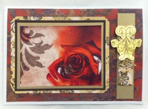 Rose card with bleach background papers Rose card with bleach background papers