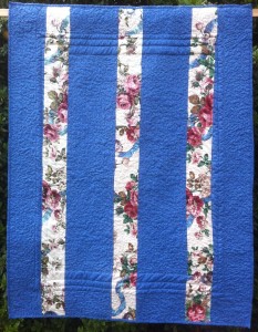 Back of Floral Brick Patterened Quilt